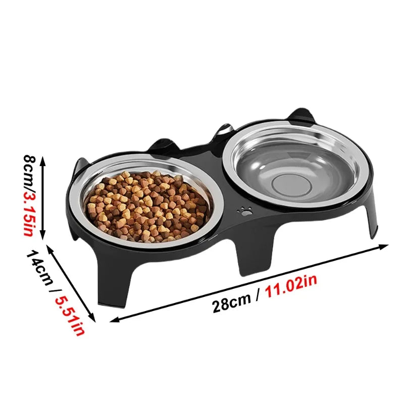 Gamelle double surélevée pour chiens & chats Animora