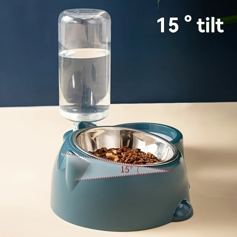 Distributeur automatique 2-en - 1 eau & nourriture pour chiens et chats