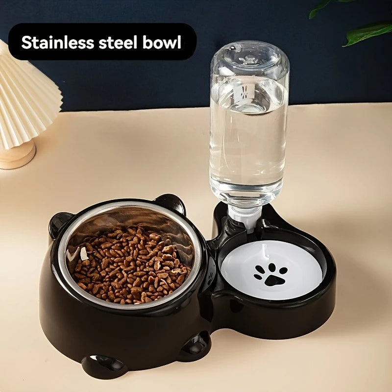 Distributeur automatique 2-en - 1 eau & nourriture pour chiens et chats