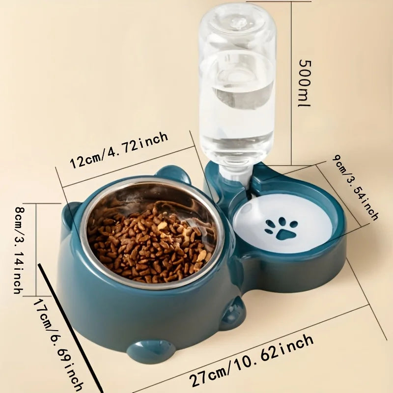 Distributeur automatique 2-en - 1 eau & nourriture pour chiens et chats
