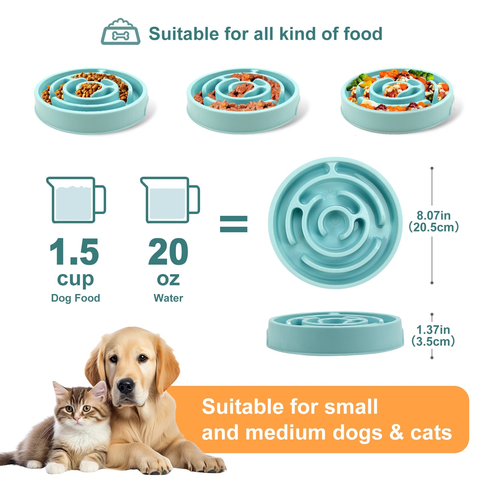 Gamelle Anti-Glouton Premium Animora - Repas plus lents, Digestion plus saine pour chiens