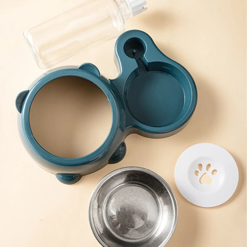 Distributeur automatique 2-en - 1 eau & nourriture pour chiens et chats