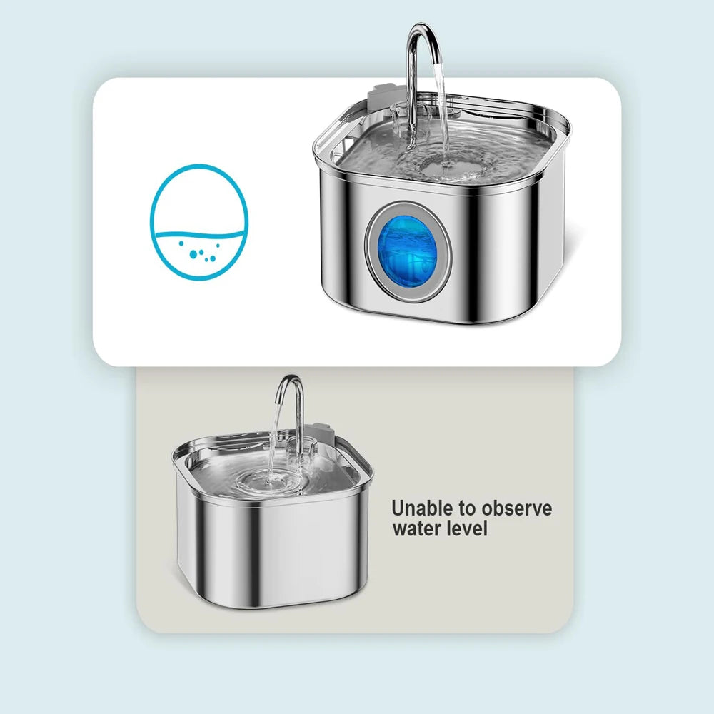 Fontaine à Eau Premium Animora 3,2 L en Acier Inoxydable - Eau fraîche et filtrée pour chiens et chats