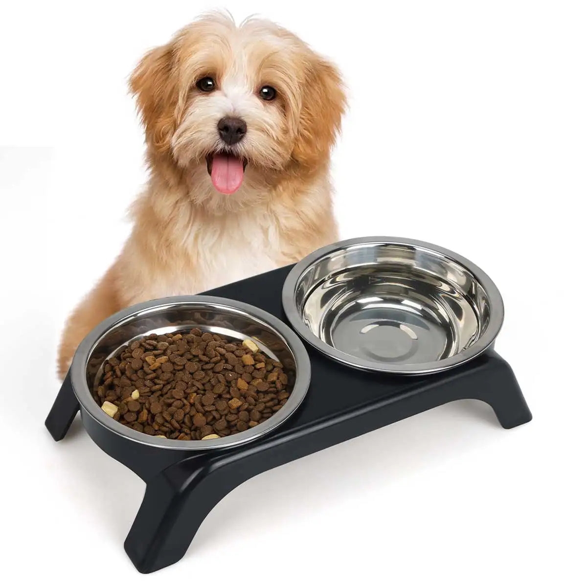 Support Surélevé Premium Animora avec Doubles  Bols en acier Inoxydable - Confort et Elégance pour chiens et chats