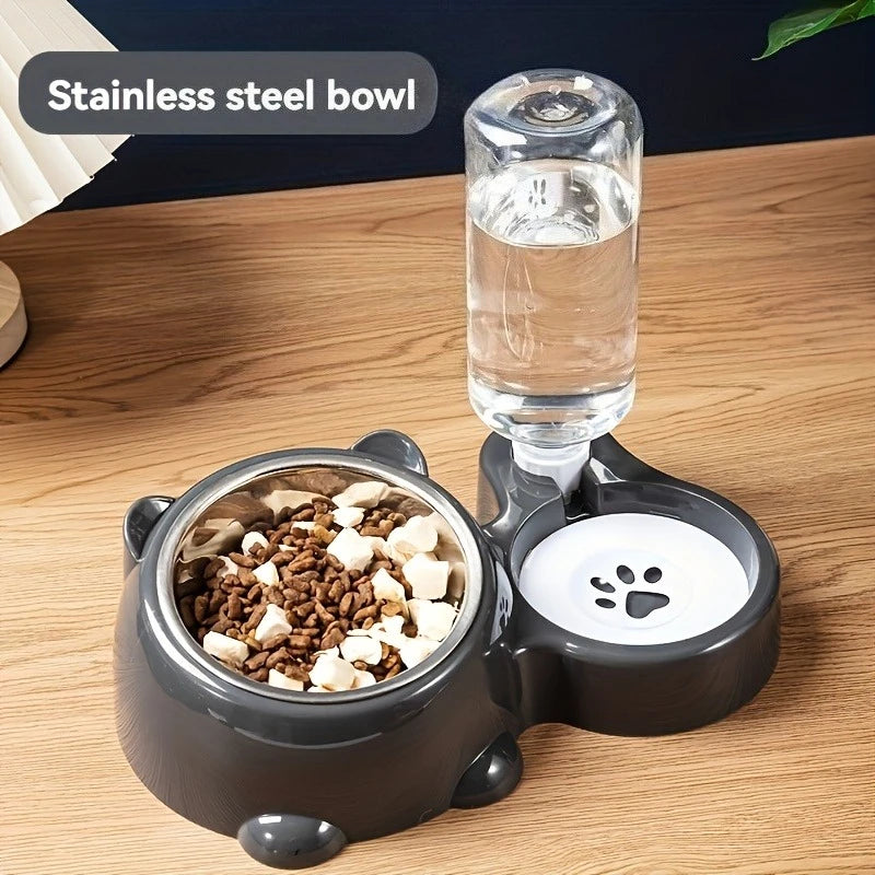 Distributeur automatique 2-en - 1 eau & nourriture pour chiens et chats