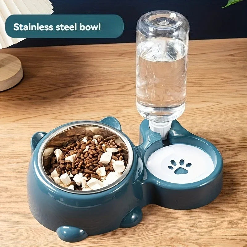 Distributeur automatique 2-en - 1 eau & nourriture pour chiens et chats