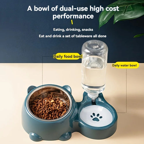 Distributeur automatique 2-en - 1 eau & nourriture pour chiens et chats